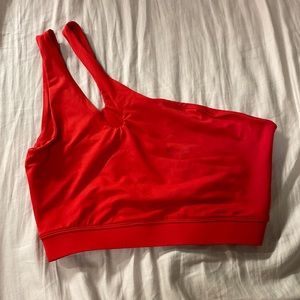 Garage asymmetrical crop top